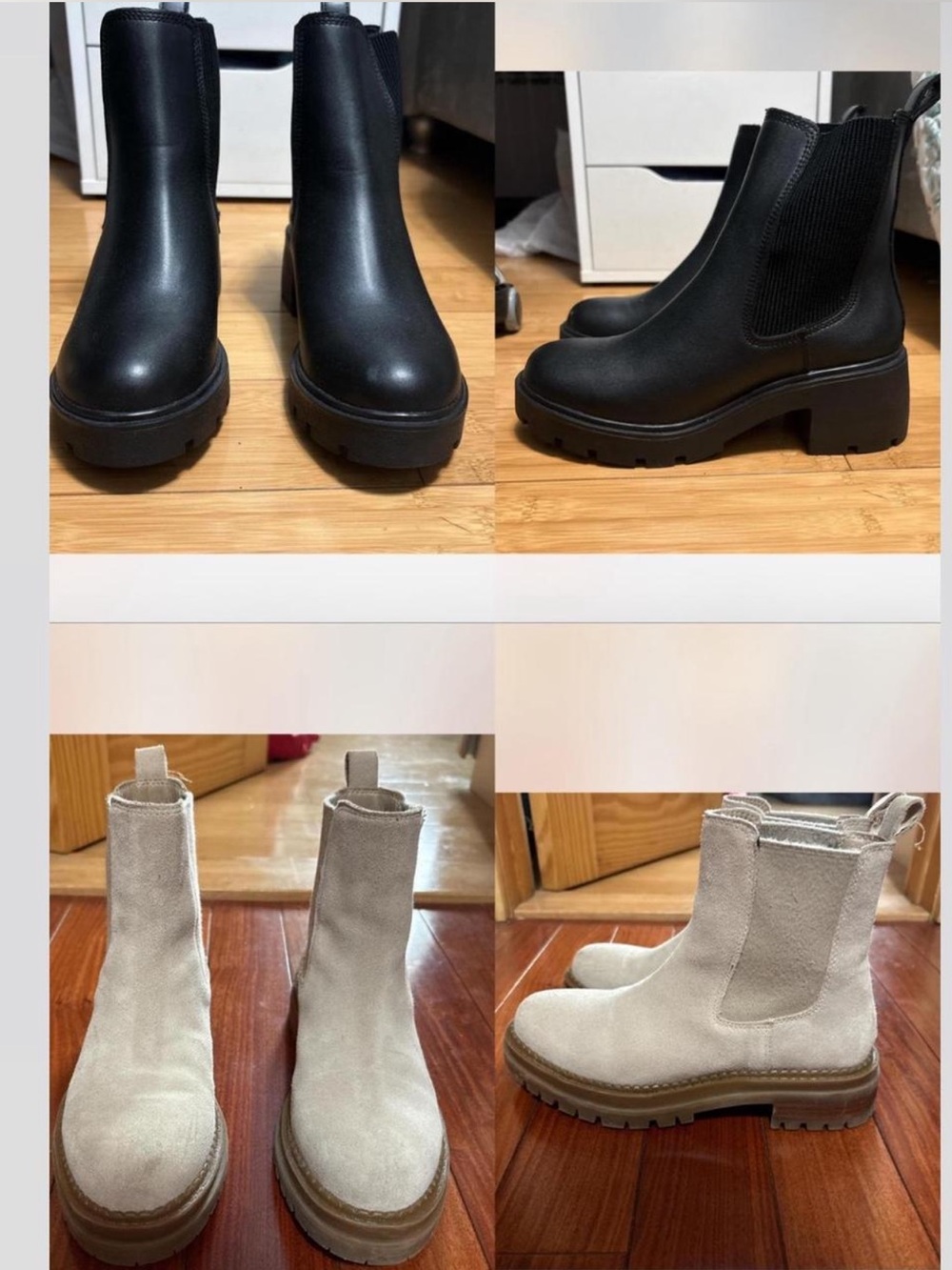 *BUNDLE* Chunky Chelsea Boots - Black and Cream